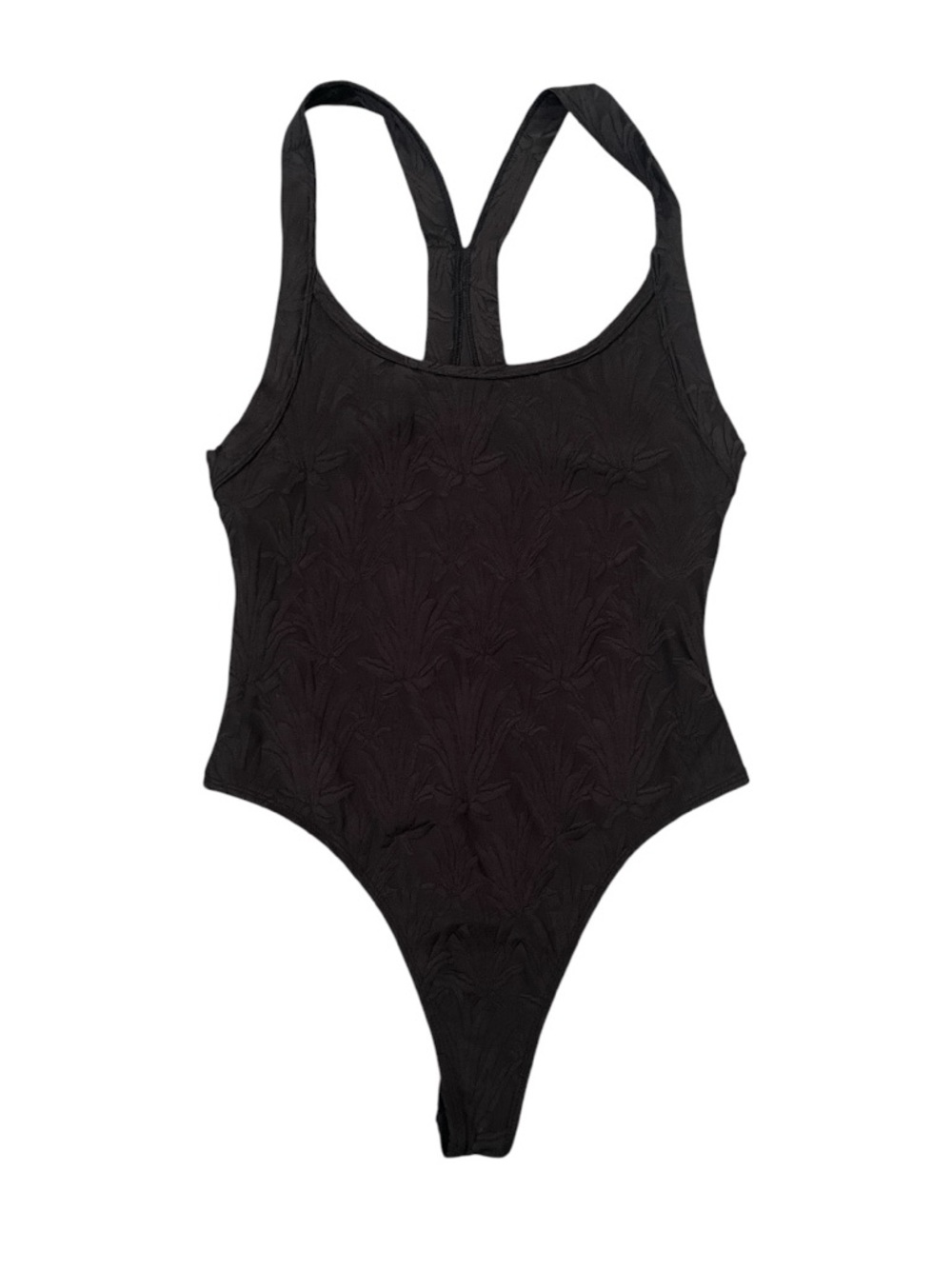 Twenty Montreal 3D Knit Black One Piece Swimsuit Thong Textured Small NWT